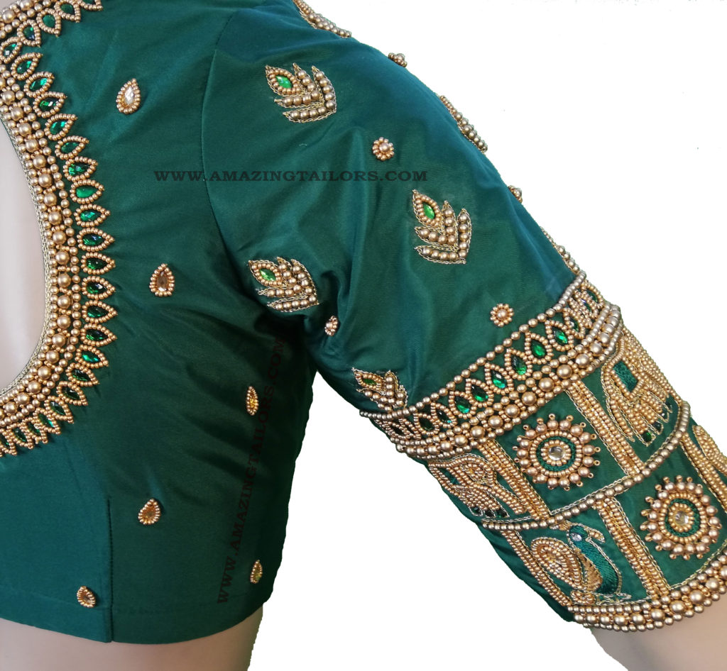 Aari Work Blouse - Bridal Blouse - Embroidery Work - Maggam Work ...