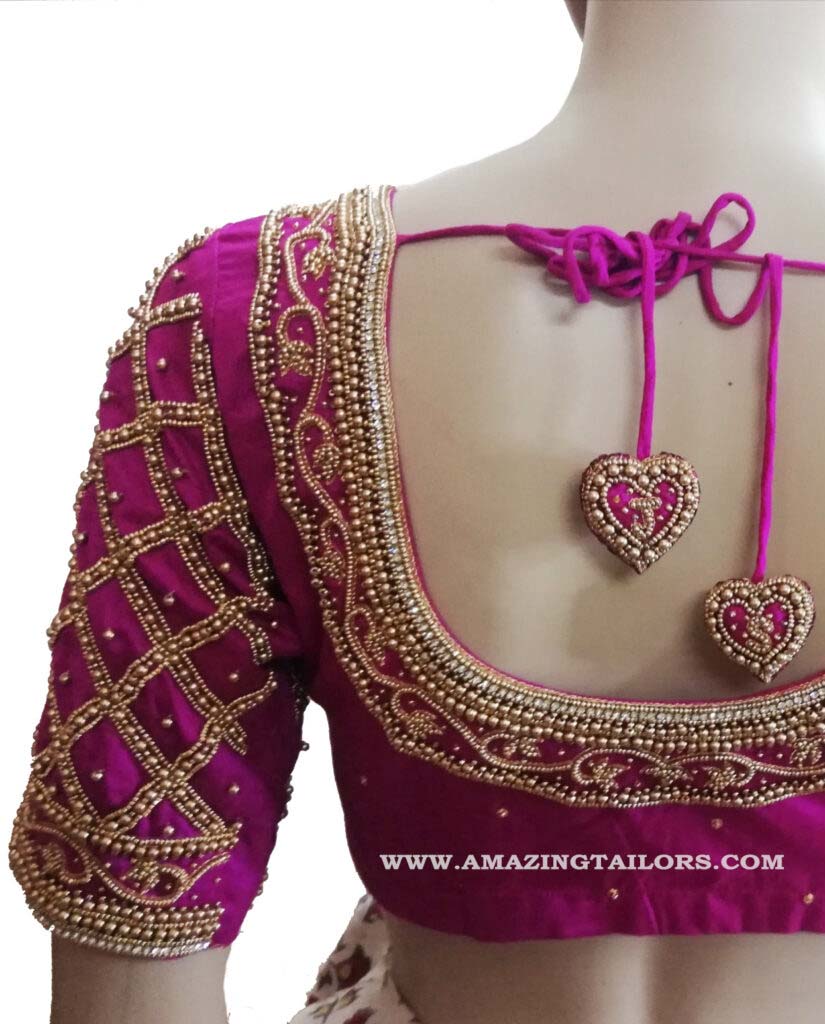 Aari Work Blouse - Bridal Blouse - Embroidery Work - Maggam Work ...